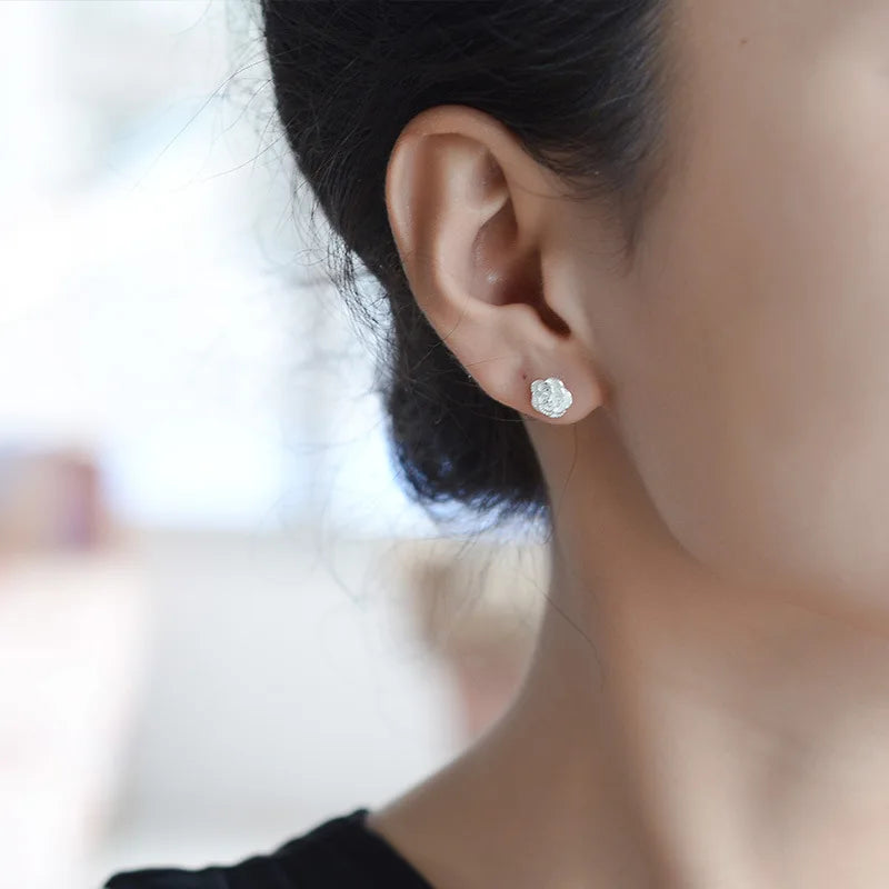 Silver Rose Earrings