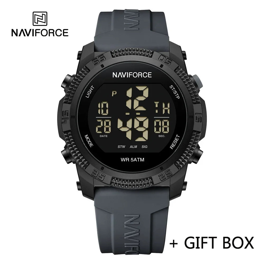 NAVIFORCE NF7104 Digital Watch Men Military Sport Chronograph Wristwatch Stopwatch Waterproof Original Male Electronic Gift