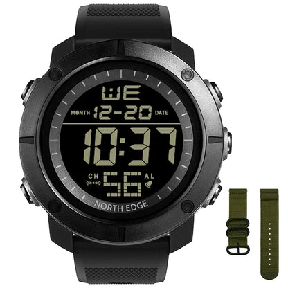 NORTH EDGE Mens Digital Watches Army Military World Time Alarm Sport Stopwatch For Male Waterproof 50M Wristwatch 2022 Relogios
