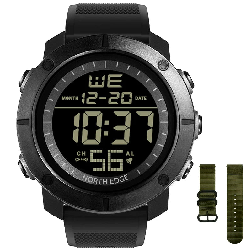 NORTH EDGE Mens Digital Watches Army Military World Time Alarm Sport Stopwatch For Male Waterproof 50M Wristwatch 2022 Relogios