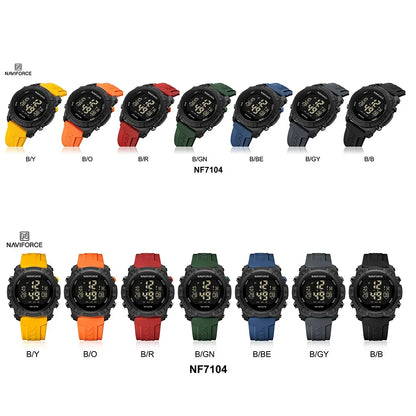 NAVIFORCE NF7104 Digital Watch Men Military Sport Chronograph Wristwatch Stopwatch Waterproof Original Male Electronic  Gift