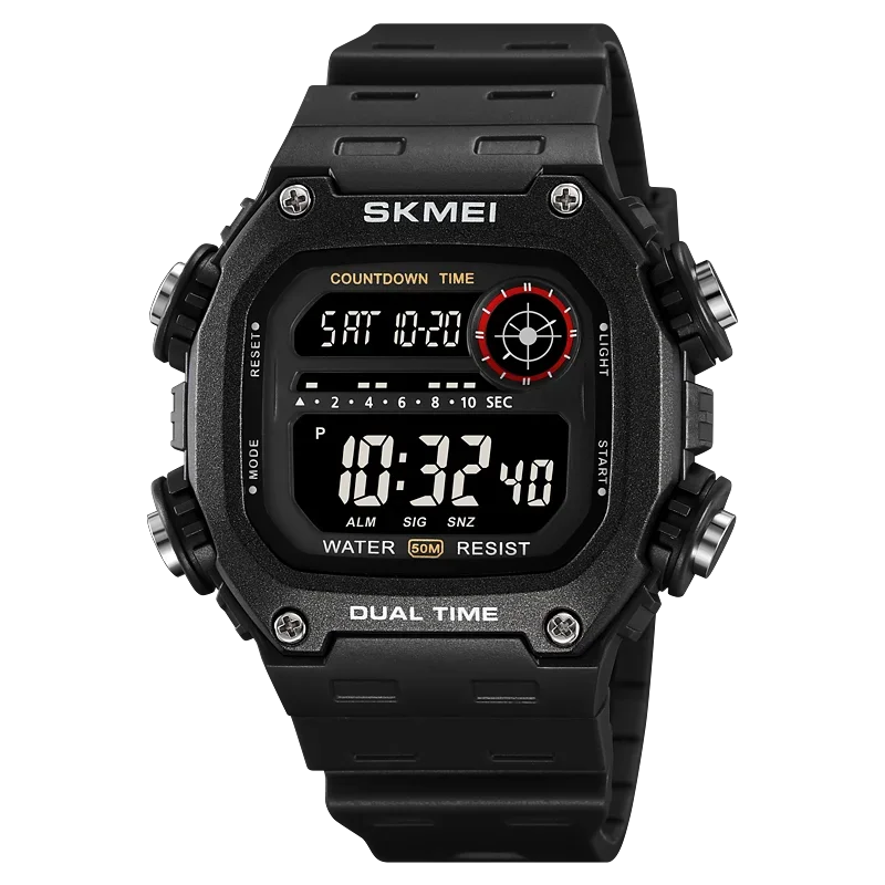 SKMEI 2126 Digital Countdown Sports Watches for Men LED Display Waterproof Stopwatch Mens Wristwatch Alarm Clock montre homme