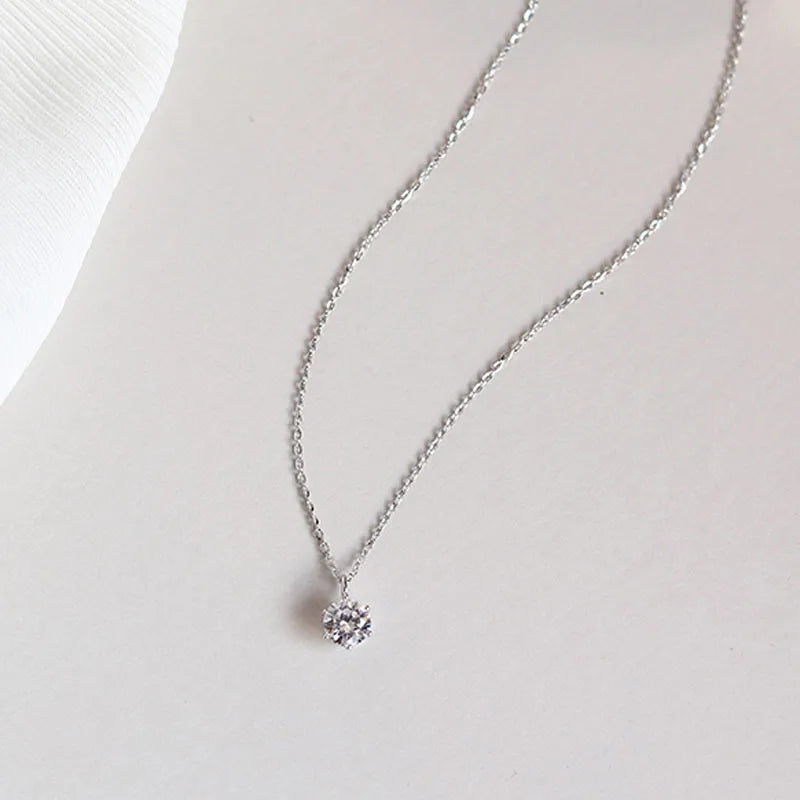 Silver Necklace With Zircon