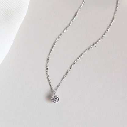 Silver Necklace With Zircon