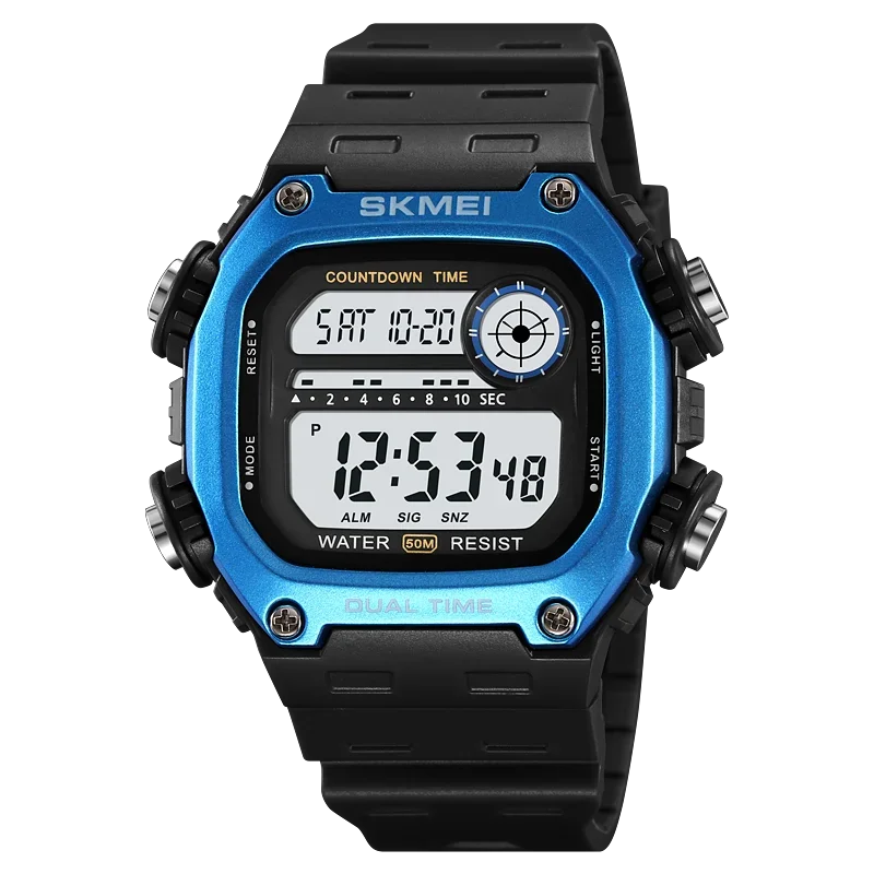 SKMEI 2126 Digital Countdown Sports Watches for Men LED Display Waterproof Stopwatch Mens Wristwatch Alarm Clock montre homme