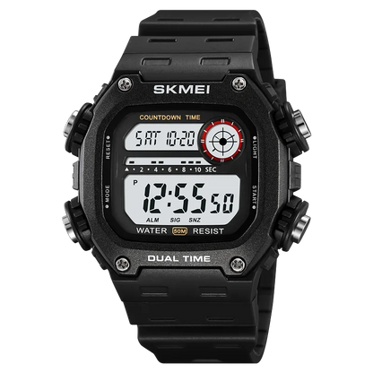 SKMEI 2126 Digital Countdown Sports Watches for Men LED Display Waterproof Stopwatch Mens Wristwatch Alarm Clock montre homme