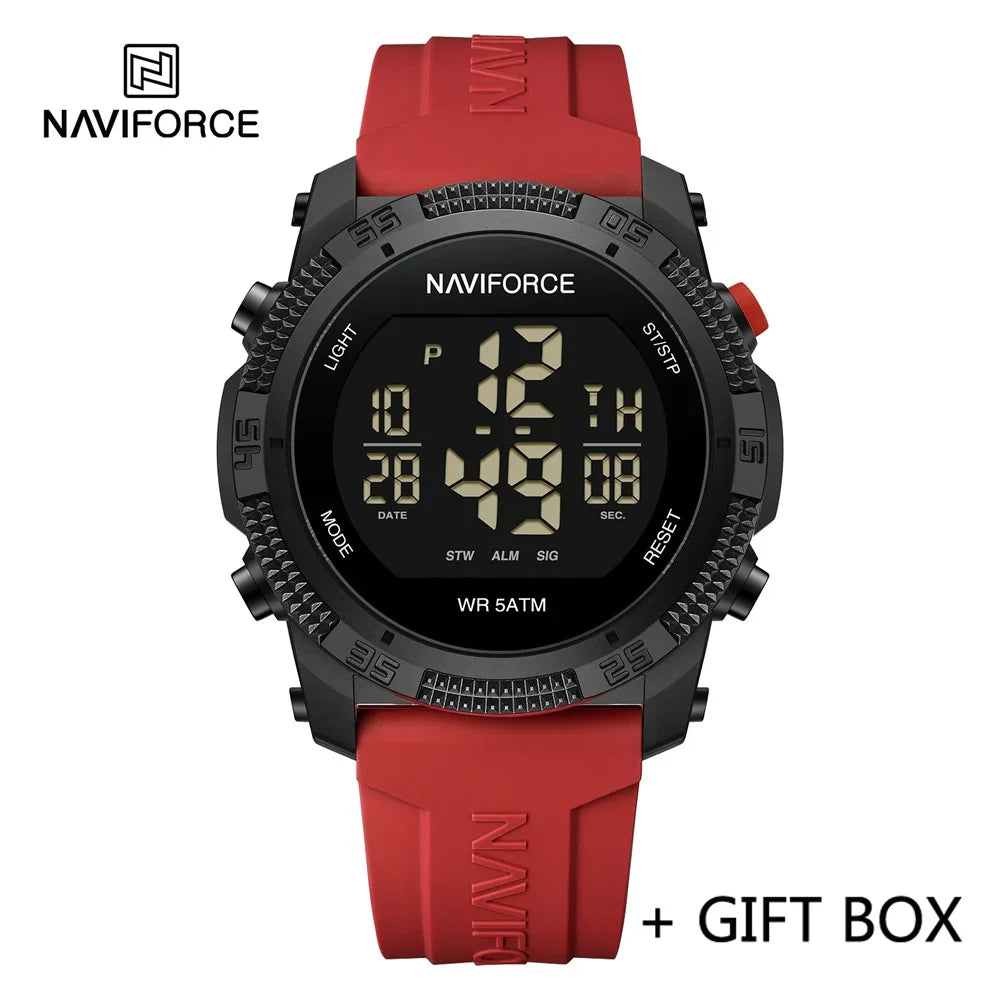NAVIFORCE NF7104 Digital Watch Men Military Sport Chronograph Wristwatch Stopwatch Waterproof Original Male Electronic  Gift