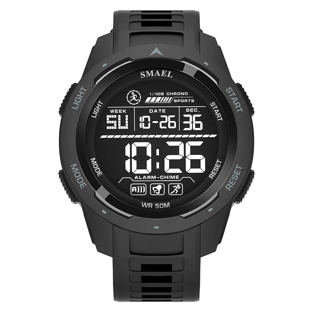 SMAEL Digital Watches Sports LED Wristwatches Men's  50m Waterproof Sport Watch Digital Light Stopwatch 8105  Military Watch Men