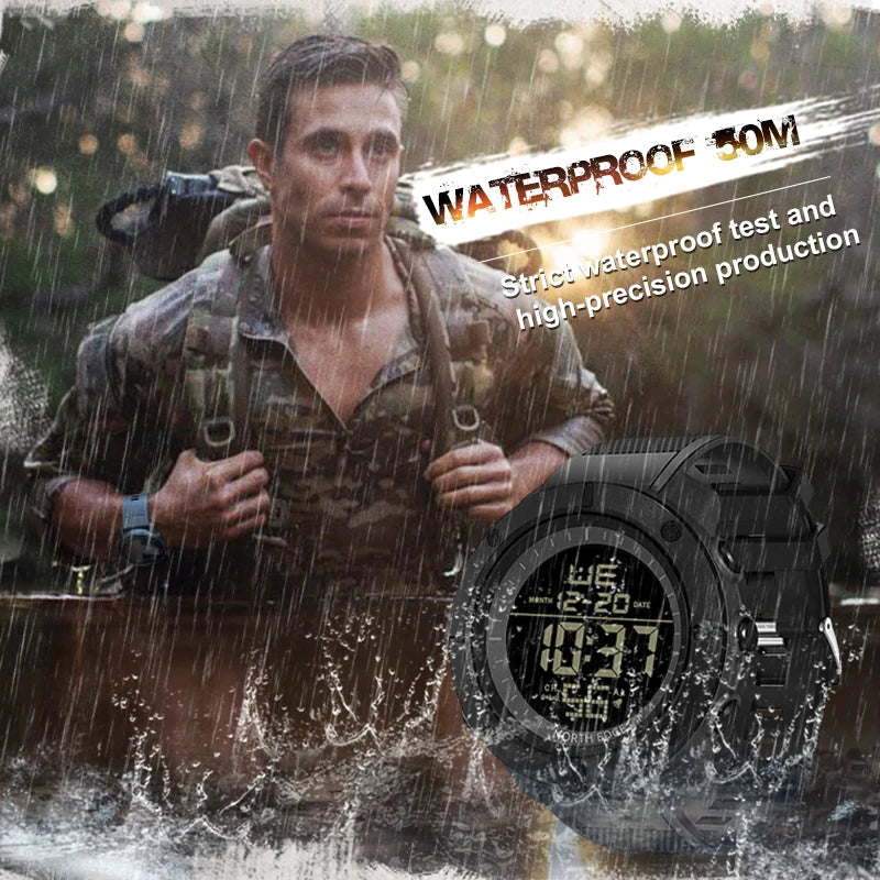 NORTH EDGE Mens Digital Watches Army Military World Time Alarm Sport Stopwatch For Male Waterproof 50M Wristwatch 2022 Relogios