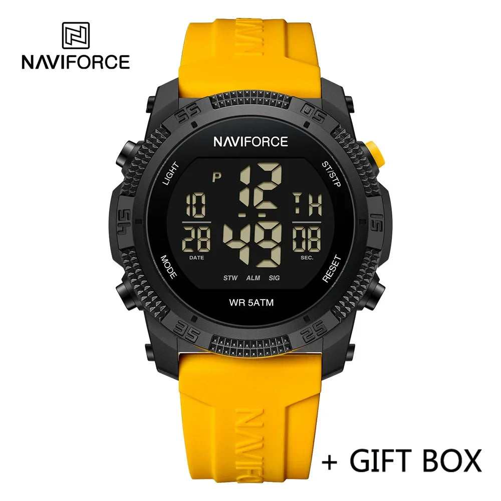 NAVIFORCE NF7104 Digital Watch Men Military Sport Chronograph Wristwatch Stopwatch Waterproof Original Male Electronic  Gift