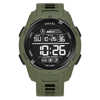 SMAEL Digital Watches Sports LED Wristwatches Men's  50m Waterproof Sport Watch Digital Light Stopwatch 8105  Military Watch Men