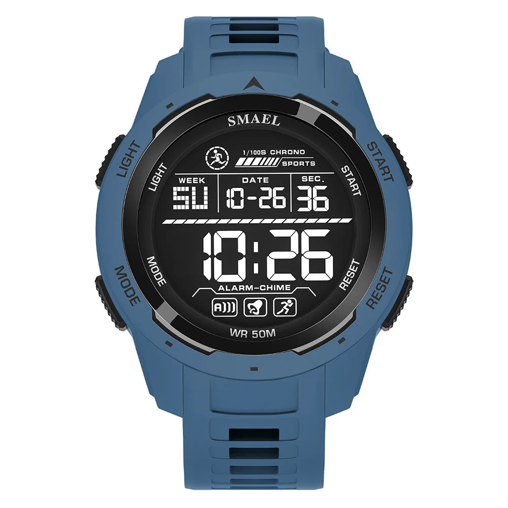 SMAEL Digital Watches Sports LED Wristwatches Men's  50m Waterproof Sport Watch Digital Light Stopwatch 8105  Military Watch Men