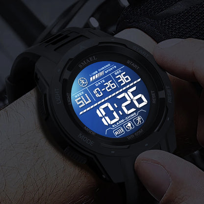 SMAEL Digital Watches Sports LED Wristwatches Men's  50m Waterproof Sport Watch Digital Light Stopwatch 8105  Military Watch Men