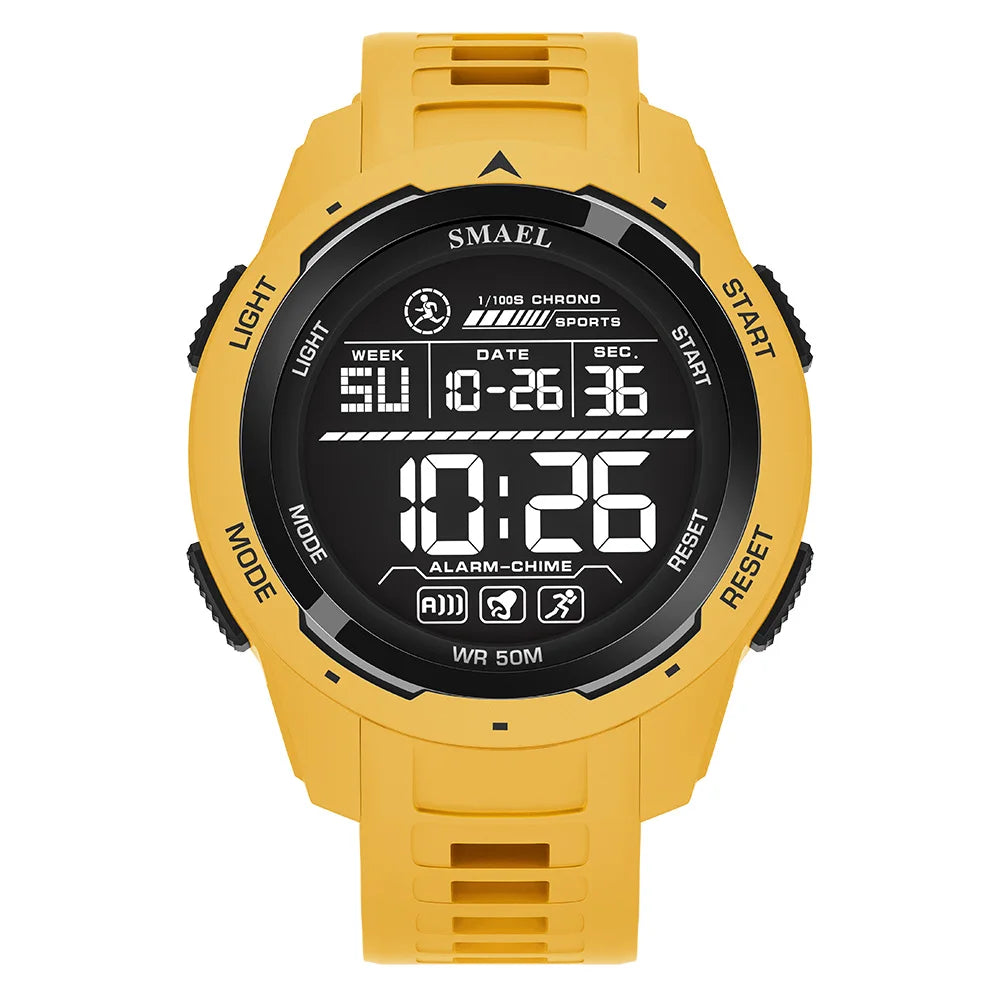 SMAEL Digital Watches Sports LED Wristwatches Men's  50m Waterproof Sport Watch Digital Light Stopwatch 8105  Military Watch Men
