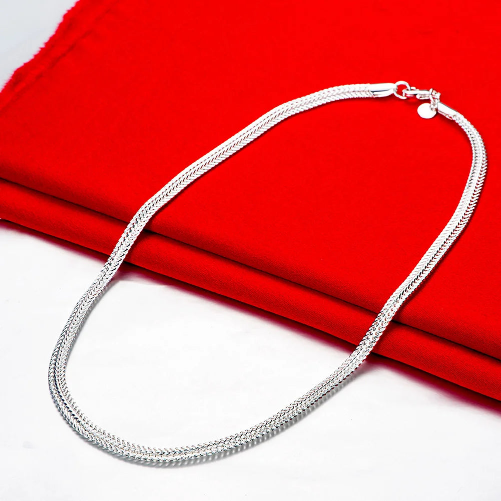 Snake Chain Silver Necklace