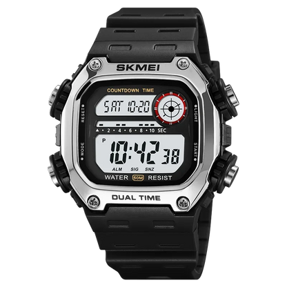 SKMEI 2126 Digital Countdown Sports Watches for Men LED Display Waterproof Stopwatch Mens Wristwatch Alarm Clock montre homme
