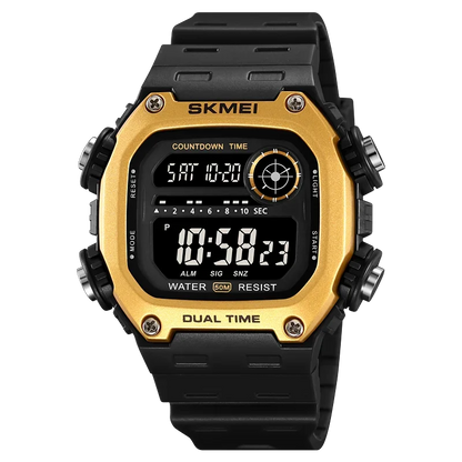SKMEI 2126 Digital Countdown Sports Watches for Men LED Display Waterproof Stopwatch Mens Wristwatch Alarm Clock montre homme