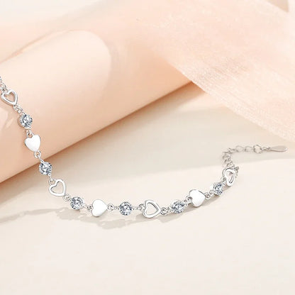 Silver Heart Shaped Bracelet