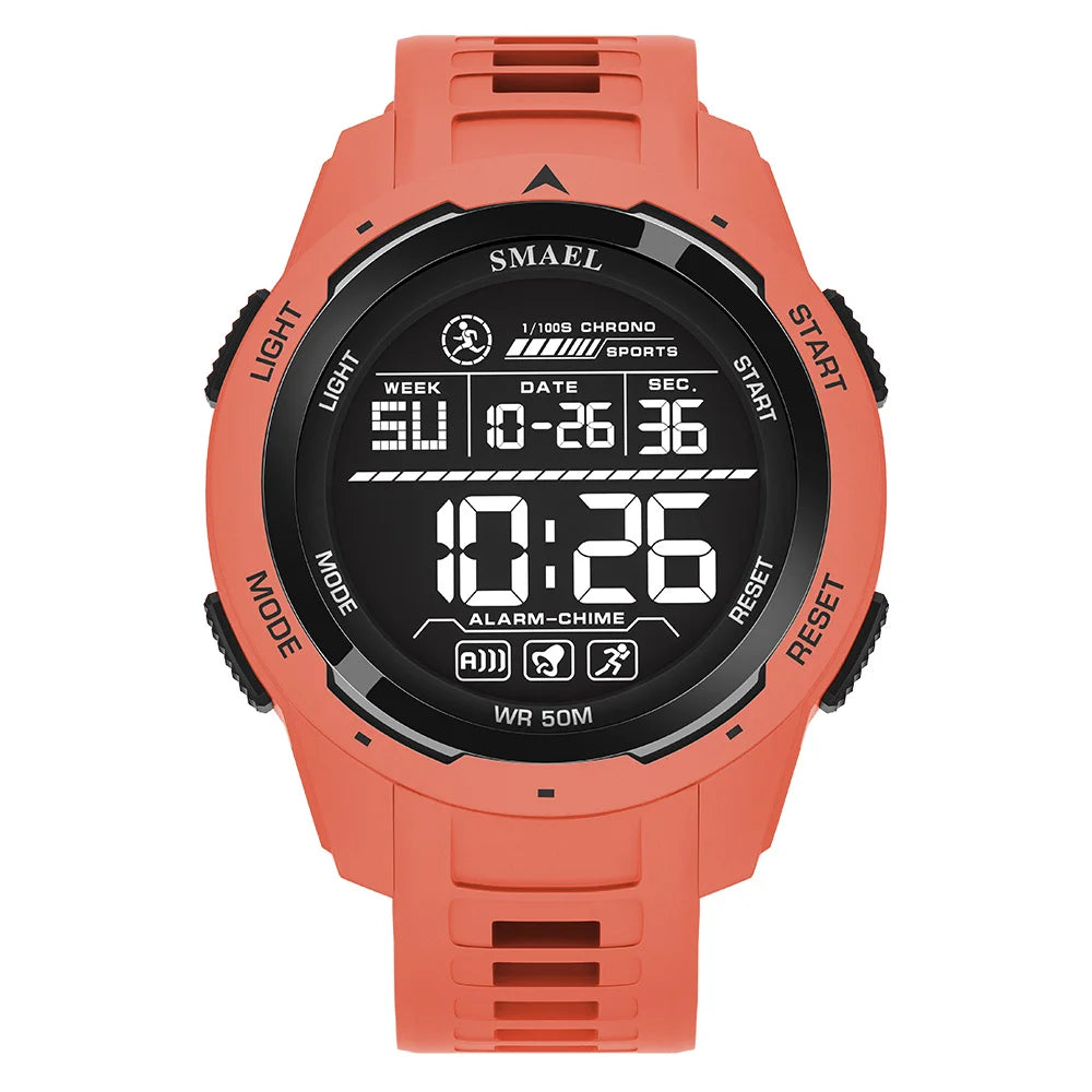 SMAEL Digital Watches Sports LED Wristwatches Men's  50m Waterproof Sport Watch Digital Light Stopwatch 8105  Military Watch Men